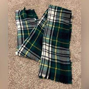 Plaid Green and Black Scarf
